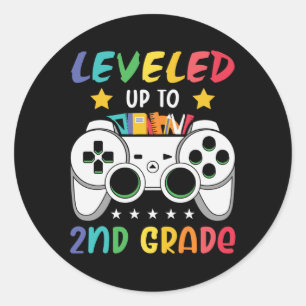 Upp till andra videospelaren Klass Back to school Runt Klistermärke
