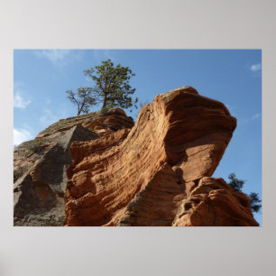 Upp till Angels Landing i Zion National Park Poster