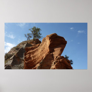 Upp till Angels Landing i Zion National Park Poster
