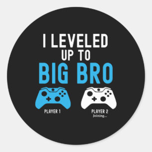 Upp till Big Brother Design Video Game Player 1 Runt Klistermärke