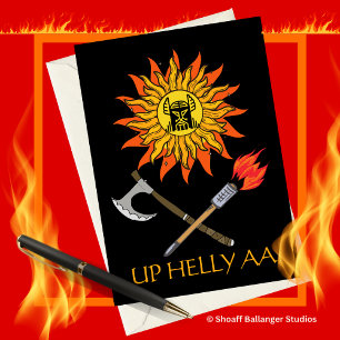 Upp till Helly Aa den oövervintliga illustrationen Hälsningskort