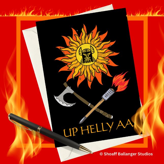 Upp till Helly Aa den oövervintliga illustrationen Hälsningskort (Skapare uppladdad)