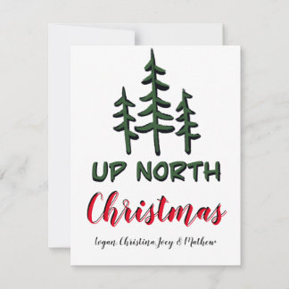 Upp till Nordjul, rustika evergreens Anteckningskort