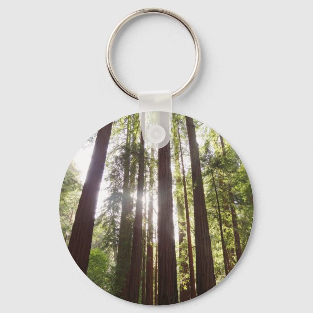 Upp till Redwoods på morgonen Nyckelring (Framsida)