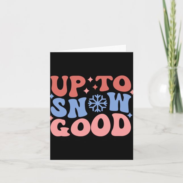 Upp till snö bra kul vinterdesign småbarn  kort (Framsida)