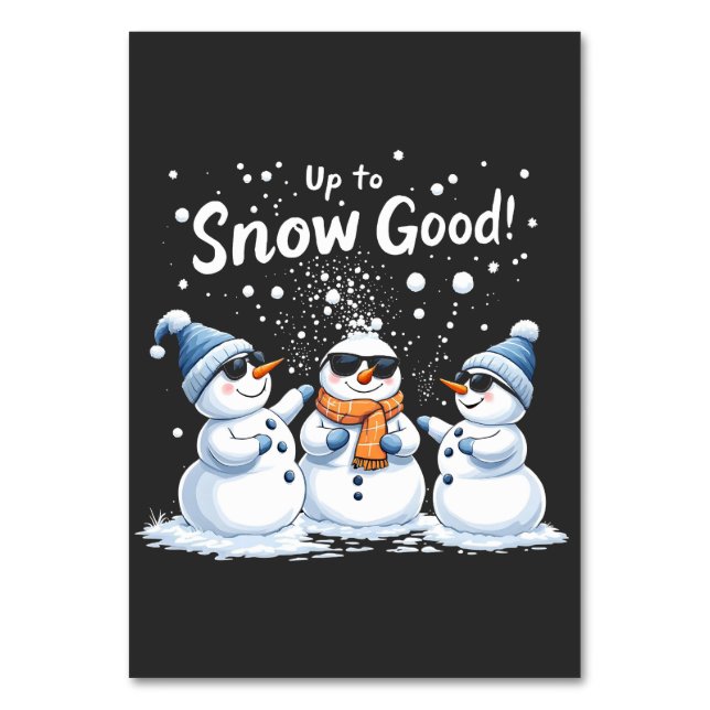 Upp till Snö Bra Lung Snögubbe jul Bordsnummer (Framsidan)
