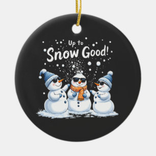 Upp till Snö Bra Lung Snögubbe jul Julgransprydnad Keramik