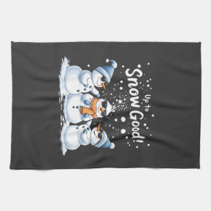 Upp till Snö Bra Lung Snögubbe jul Kökshandduk