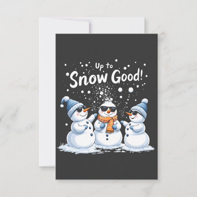 Upp till Snö Bra Lung Snögubbe jul Tack Kort (Framsida)