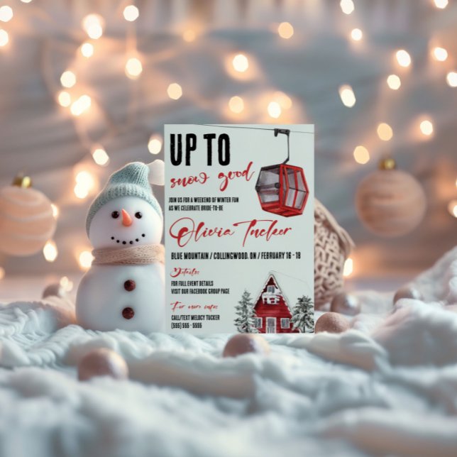 Upp till SNÖ Bra! Skidor, Vinterkul, Möhippa Inbjudningar (Skapare uppladdad)