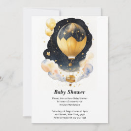 Upp, upp och bak: Celestial babystövel för ballong Inbjudningar