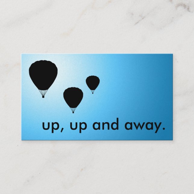 upp upp och bort. balloons. visitkort (Framsida)