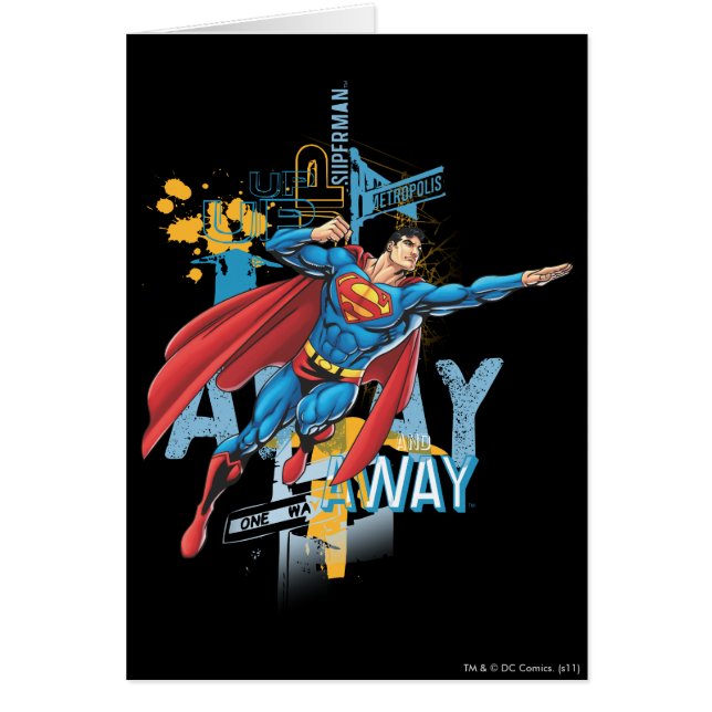 Upp, upp och bort hälsningskort (Framsidan)