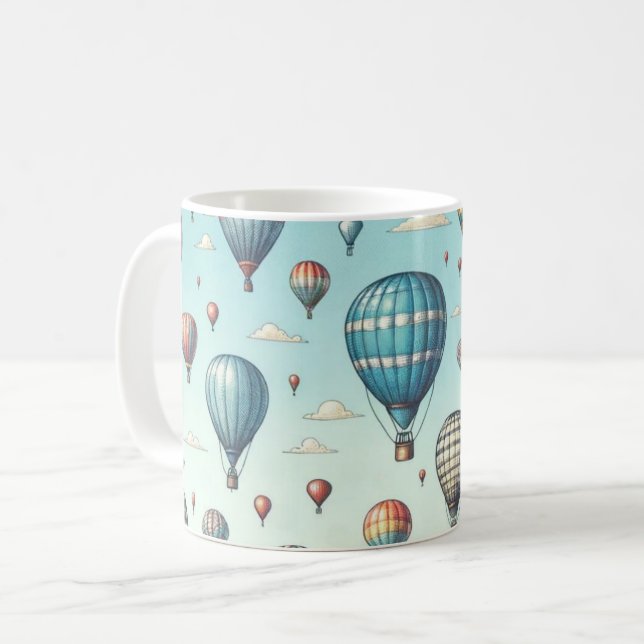 Upp, upp och bort! Viktiga Luftballonger Kaffemugg (Framsida vänster)