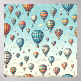 Upp, upp och bort! Viktiga Luftballonger Poster