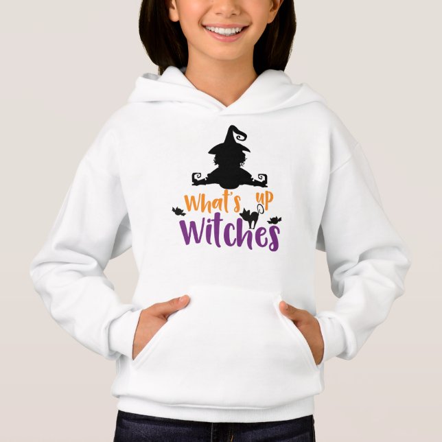 Upp-vitor, Witch, Katt, Fladdermöss, Halloween T Shirt (Framsida)