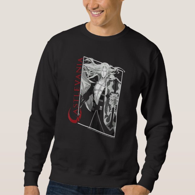 Uppåt i Alucard-boxen i Castlevania Lång Ärmad Tröja (Framsida)