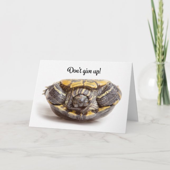 Uppåt inte Ge uppåt och nedåt - Uppåtåt Turtle Enc Helgkort (Framsida)