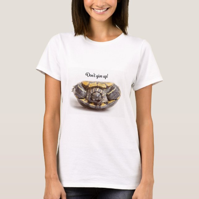 Uppåt inte Ge uppåt och nedåt - Uppåtåt Turtle Enc T Shirt (Framsida)