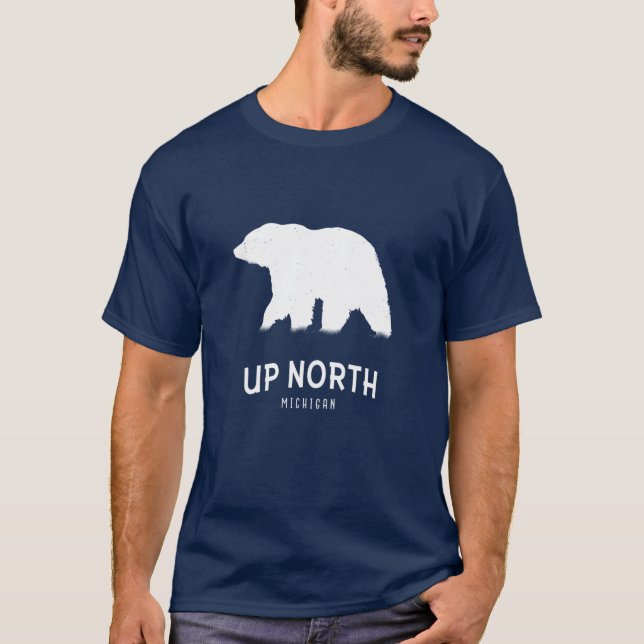Uppåt North Michigan Bear T Shirt (Framsida)