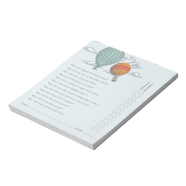 Uppåt och bort Luftballong för överordnad Frågetid Anteckningsblock (Roterad)