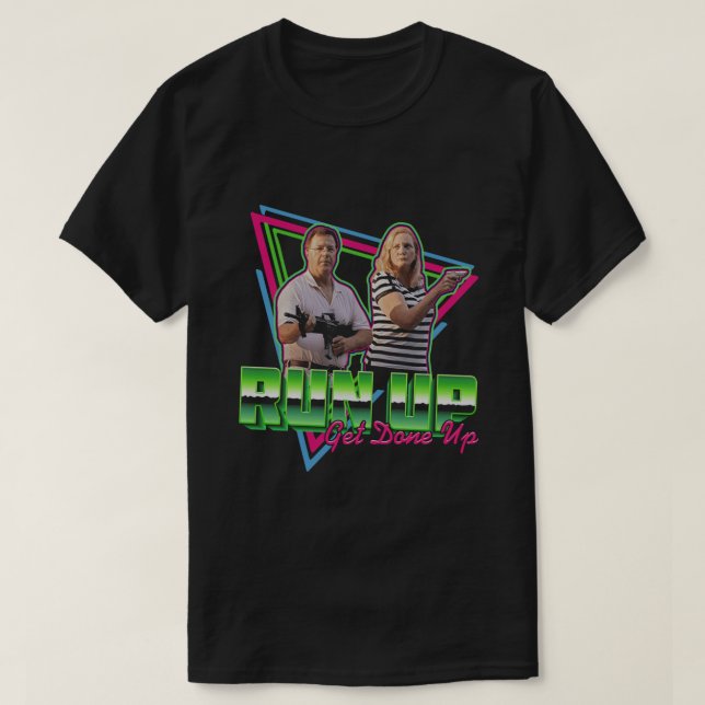 Uppåt och uppåt till springa t shirt (Design framsida)