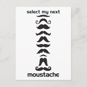 Uppåt på raden Mustache Vykort