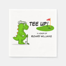 Uppåt tröttad Golf Dinosaur Player-Tecknad