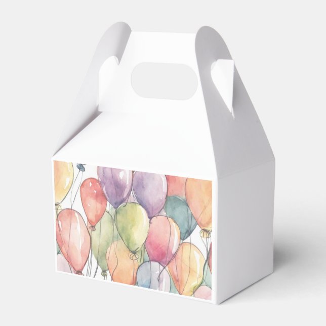 Uppåt, upp och bort, ballonger på födelsedagen presentaskar (Framsidan Sidan)