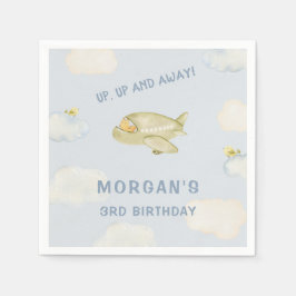 Uppåt vid vattenfärgsfärgen Flygplan-ekorre födels Pappersservett