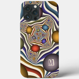 Uppåtfärgad Abstrakt Fractal Art Monogram