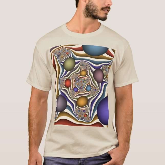 Uppåtgående, färglös, modern Abstrakt-konst T Shirt (Framsida)