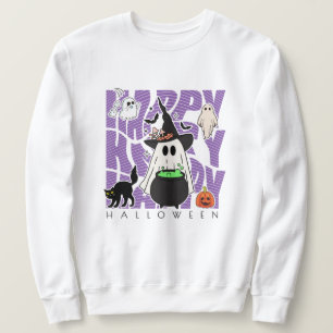 Uppåtriktad Roligt Happy halloween Magic & MisCh Lång Ärmad Tröja