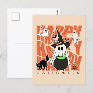 Uppåtriktad Roligt Happy halloween Magic & MisCh Vykort
