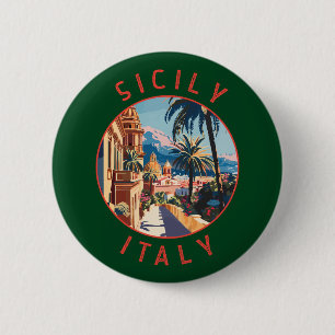 Uppåttryckt cirkel med Italien återcirkel Knapp