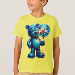 Uppblåsbar björn med ballong, Grattis på födelsed T Shirt
