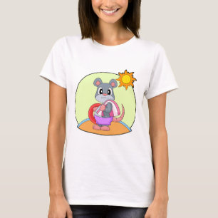 Uppblåsbar flotte för simmande mus sommar t shirt