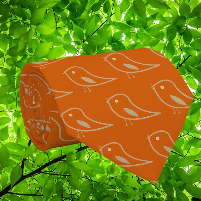 Uppblåsfåglar i bränd orange - modern tid slips (Skapare uppladdad)