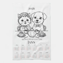 Uppblåst med kalender för Kärlek Cat & Hund Tea To