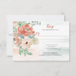 Uppblommande Akvamarinfärg Blommig RSVP OSA Kort