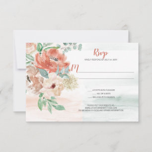 Uppblommande Akvamarinfärg Blommig RSVP OSA Kort
