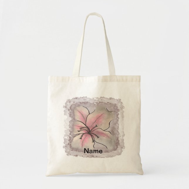 Uppblommande liljeblomma tygkasse (Framsidan)