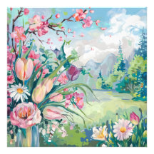 Uppblomstrande stillhet akvarell blommor 