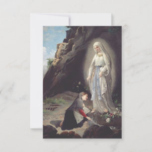 Uppbördelsen vid Lourdesgrottan Hope Holy Card Tack Kort