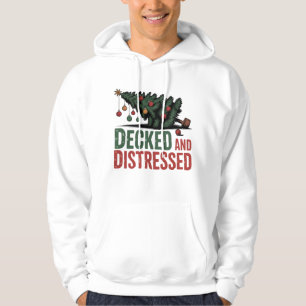 Uppdåpad och Förstörd Festlig Kollapsstämning Hoodie
