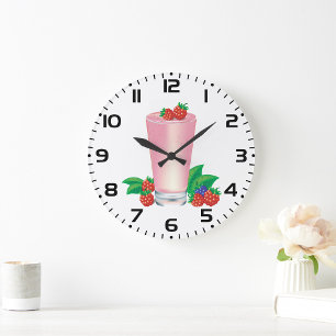 Uppdatera Berry Smoothie Rosa Drink Stor Klocka