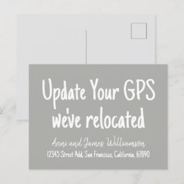 Uppdatera din GPS-tilläggsinformation Vi har flytt Helg Vykort