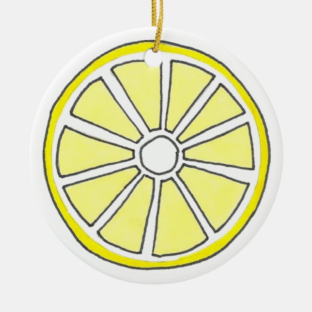 Uppdatera Gulten Citrus Fruit Slice Julgransprydnad Keramik (Framsidan)