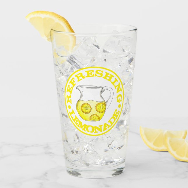 Uppdatera Lemonade Gult Lemon Ade Pitcher Glaskopp (Framsida Ice)