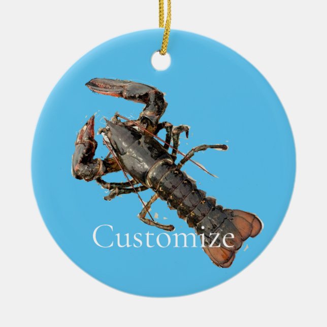 Uppdatera Maine Lobster Thunder_Cove Julgransprydnad Keramik (Framsidan)